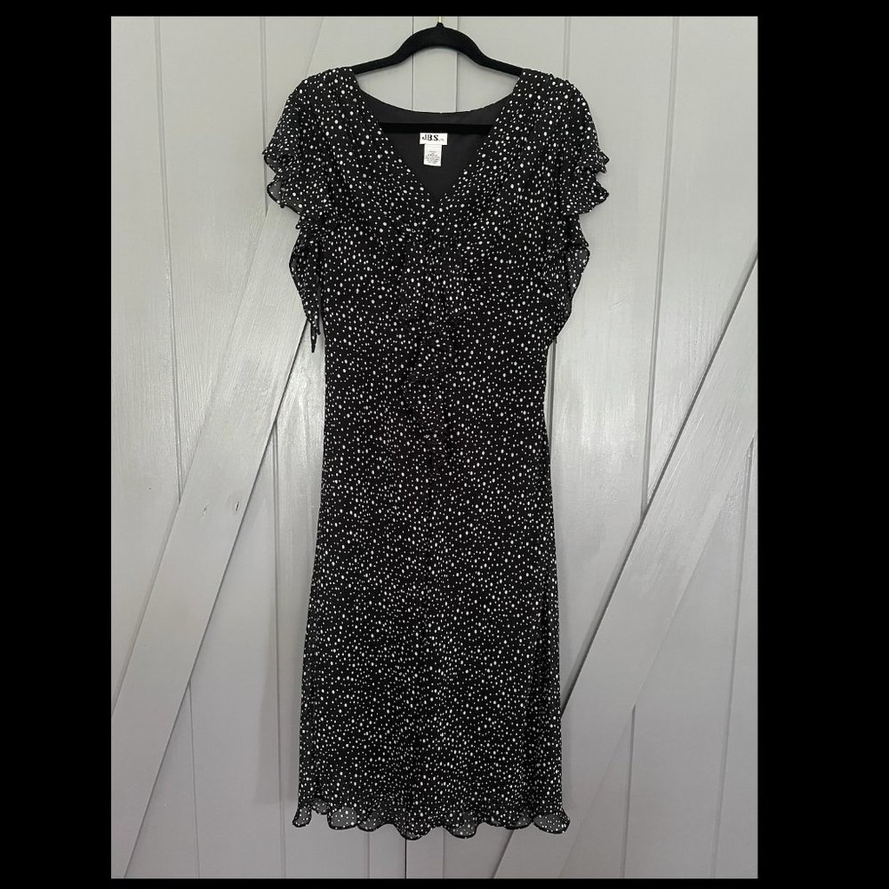 JBS black and white polkadot dress